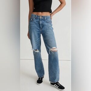 NWOT Madewell Distressed The Dad Jean Size 33 Medium Wash